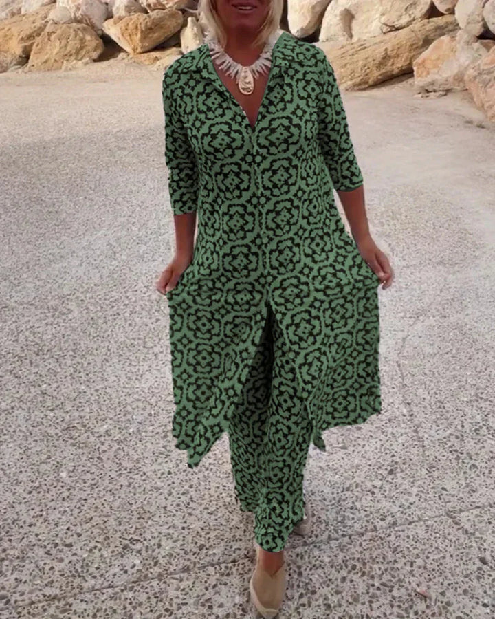 Laurette | Elegant Print Two-Piece Set