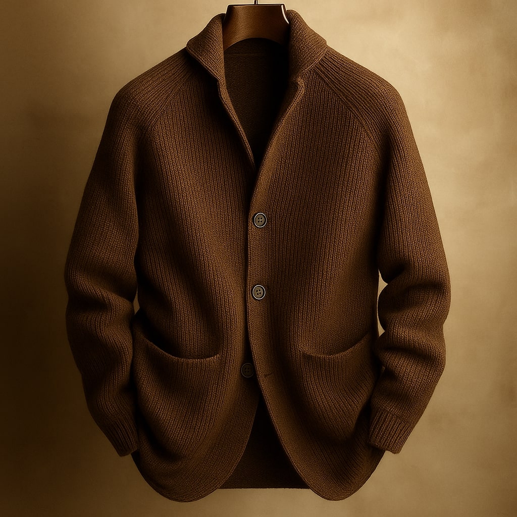 Malcolm | Ribbed Shawl-Collar Cardigan