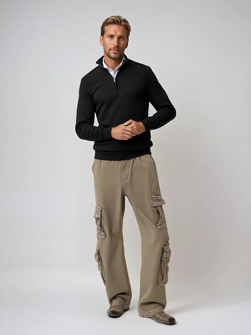 Men's Knit Quarter Zip Sweater