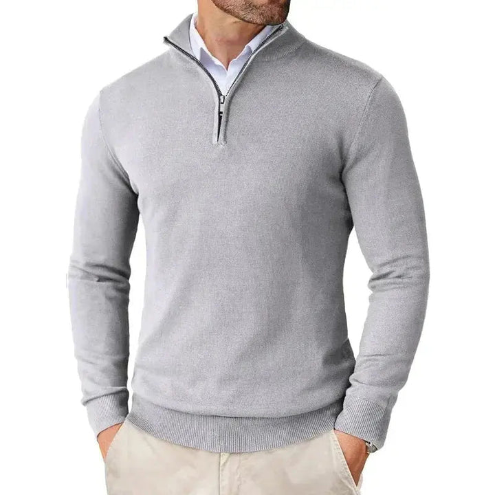 Men's Knit Quarter Zip Sweater - Grey