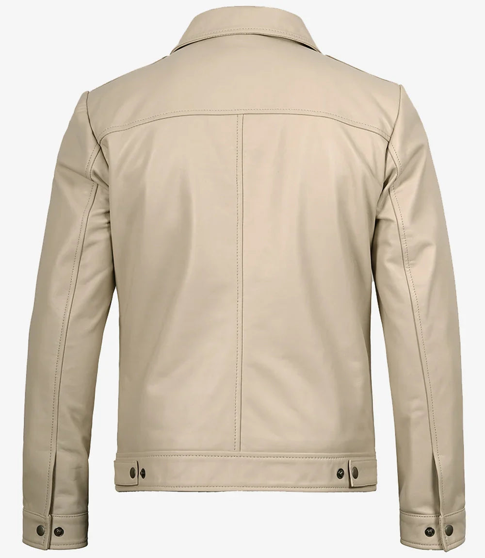 Gerald | Classic Leather Harrington Jacket