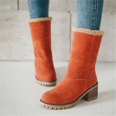 Margaretha | Women's Stylish Heeled Faux Fur Snow Boots
