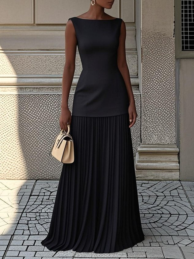 Vivienne | The Sleeveless Pleated Maxi