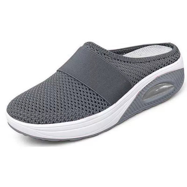 Women's Casual Breathable Orthopedic Slip-On Slippers - Dark Grey