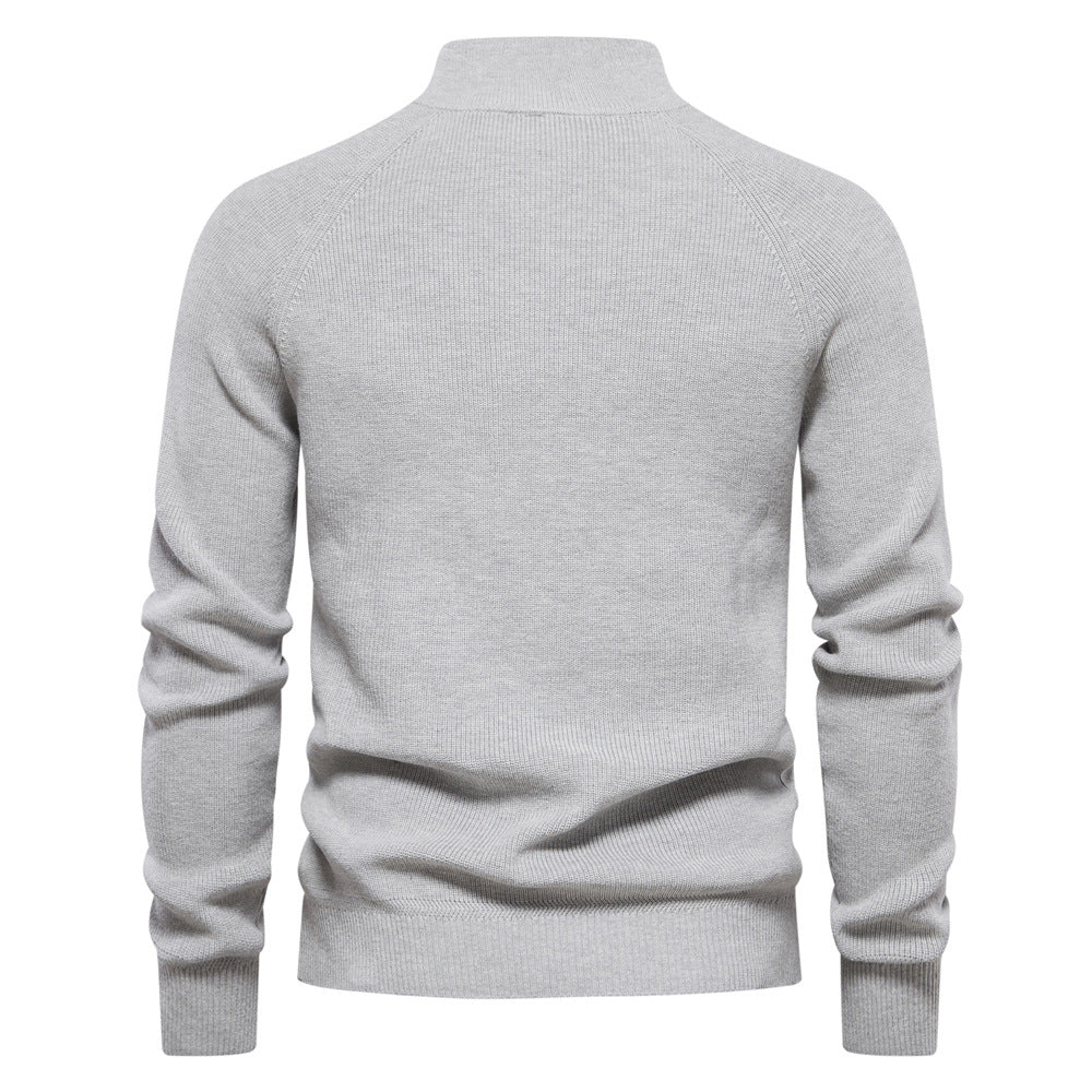 Men's Knit Polo Quarter Zip Sweater