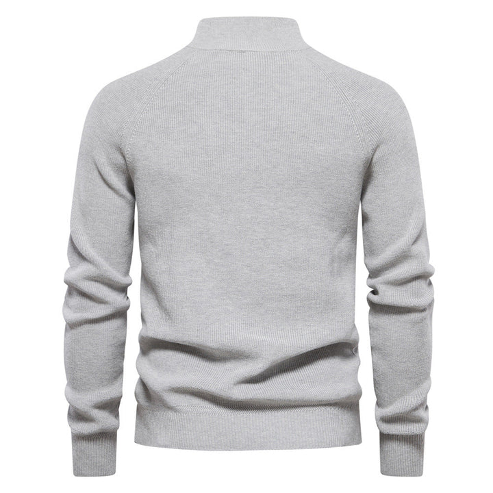 Men's Knit Polo Quarter Zip Sweater