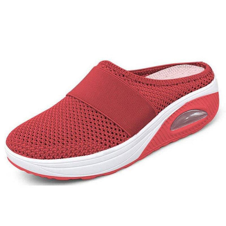 Women's Casual Breathable Orthopedic Slip-On Slippers - Red