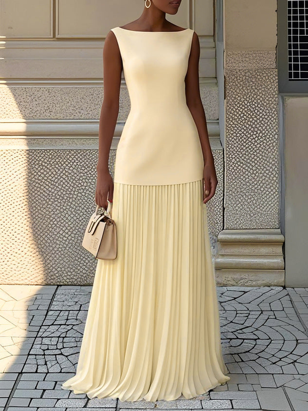 Vivienne | The Sleeveless Pleated Maxi