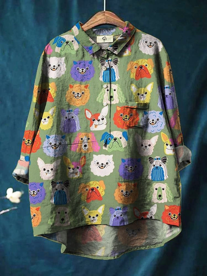 Addie Dog Art Shirt | Artistic Long Sleeve Shirt