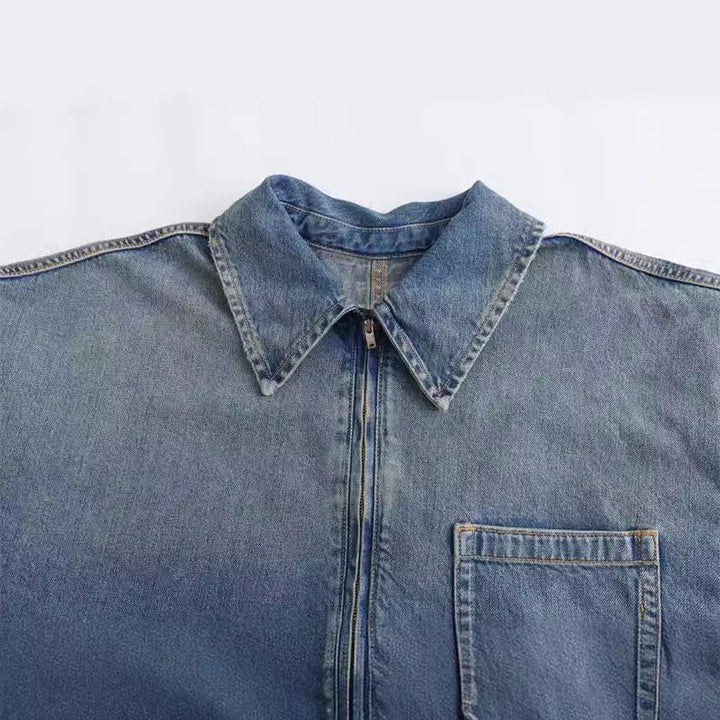 Twalya Vintage Half Zip Collared Long Sleeve Top | Classic Everyday Top
