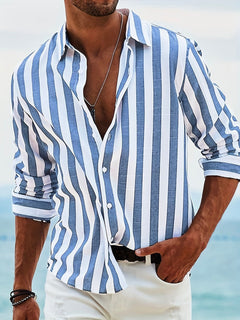 Marcel | Classic Men's Striped Shirt with a Structured Collar