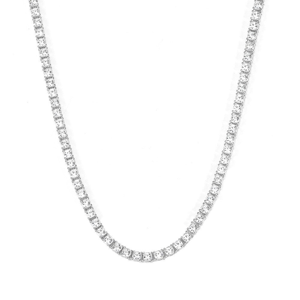 Women's Chic Choker Diamond Tennis Necklace - Gold