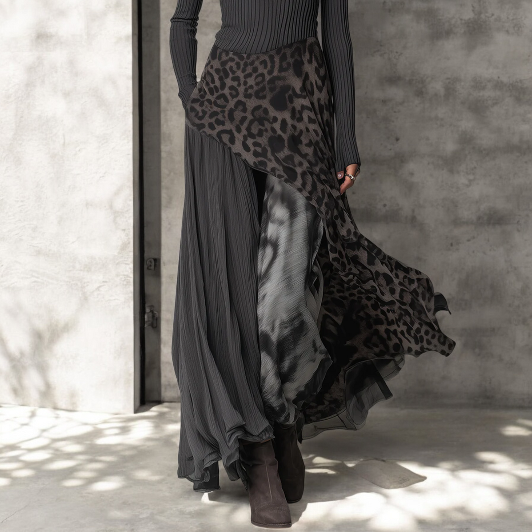 Adrienne | Contrast-Overlay Maxi Dress
