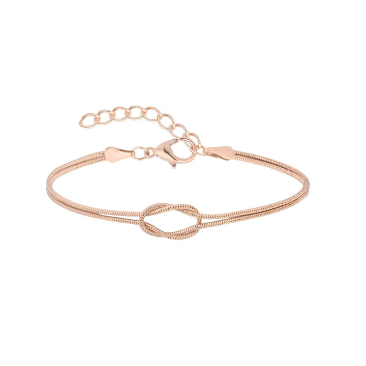 Women's Stylish Love Knot Friendship Bracelets - Rose Gold