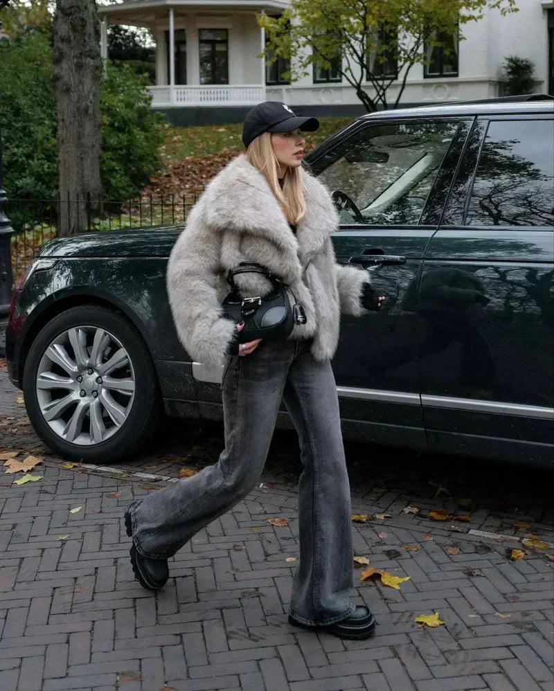 Women's Elegant Faux Fur Winter Coat