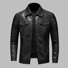 Leonard | Leather Shirt Jacket with Chest Flap Pockets
