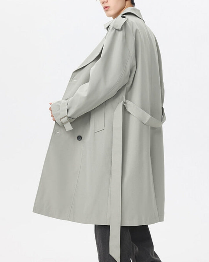 Men's Double-Breasted Relaxed Midi Peacoat
