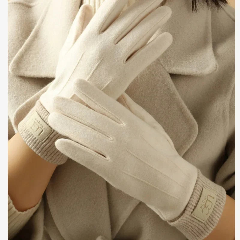 Women's Chic Warm Winter Cashmere Gloves - Beige / Unique