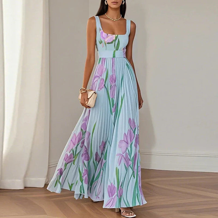 Guylaine | Pleated A-Line Maxi Dress