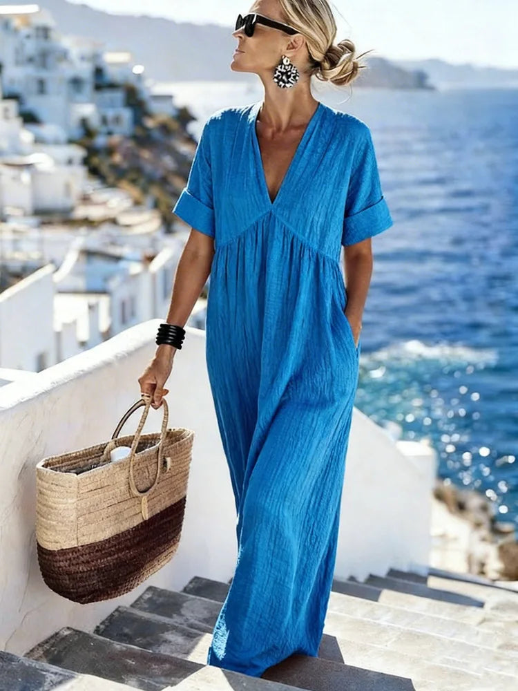 Muireann | Deep-V Maxi Dress