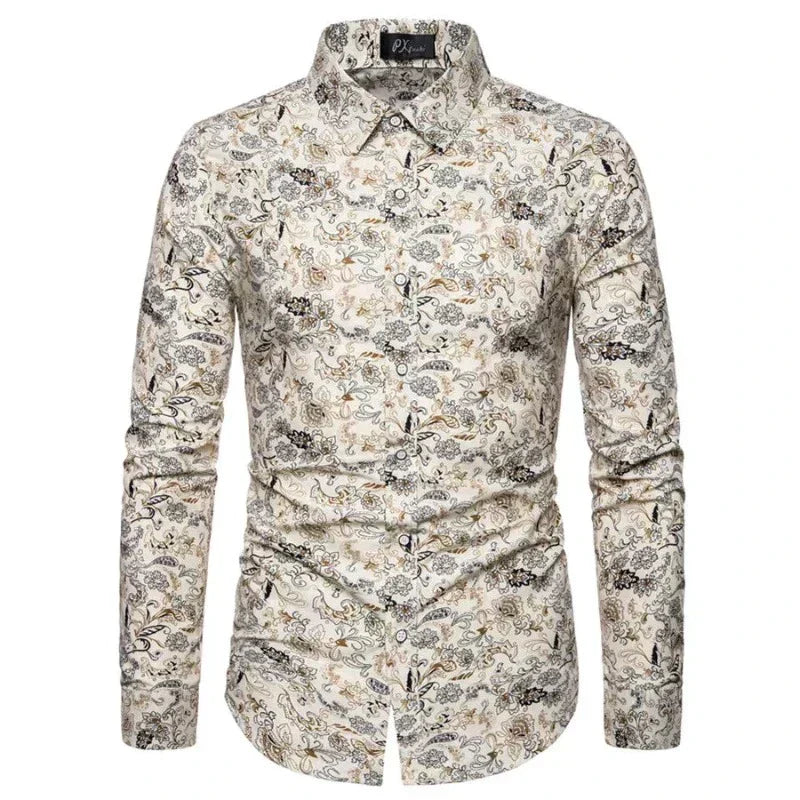 Slim Fit Dress Shirt | Micro-Dot Pattern | Stretch Cotton Blend
