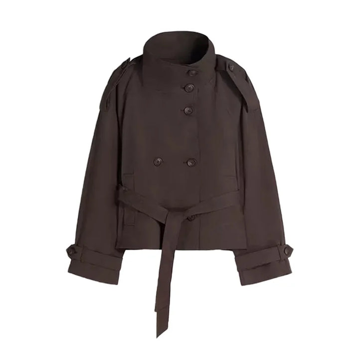 Women's Cropped Stand Collar Trench Coat