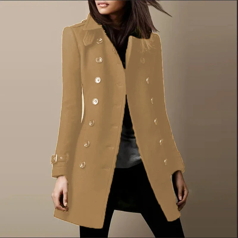 Women's Fitted Double-Breasted Trench Coat