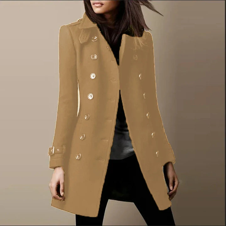 Women's Fitted Double-Breasted Trench Coat