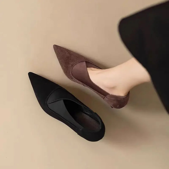 Women's Suede Pointed Toe Kitten Heel Boots