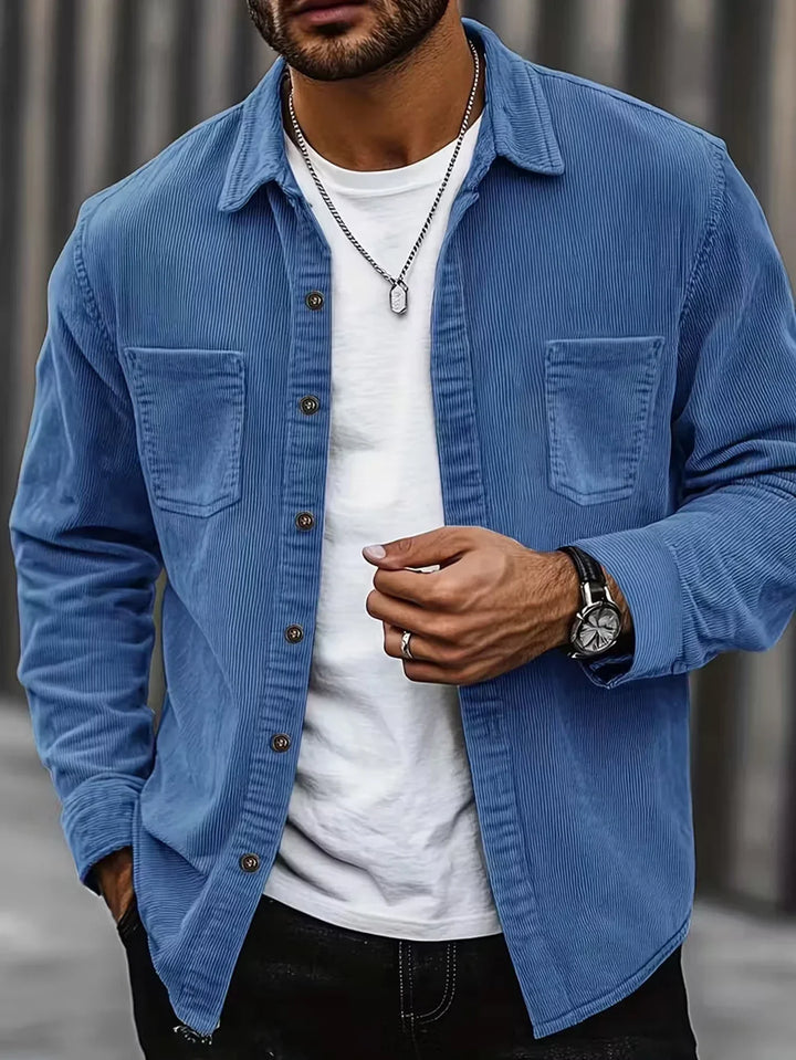 Men's Relaxed Fit Button-Front Overshirt