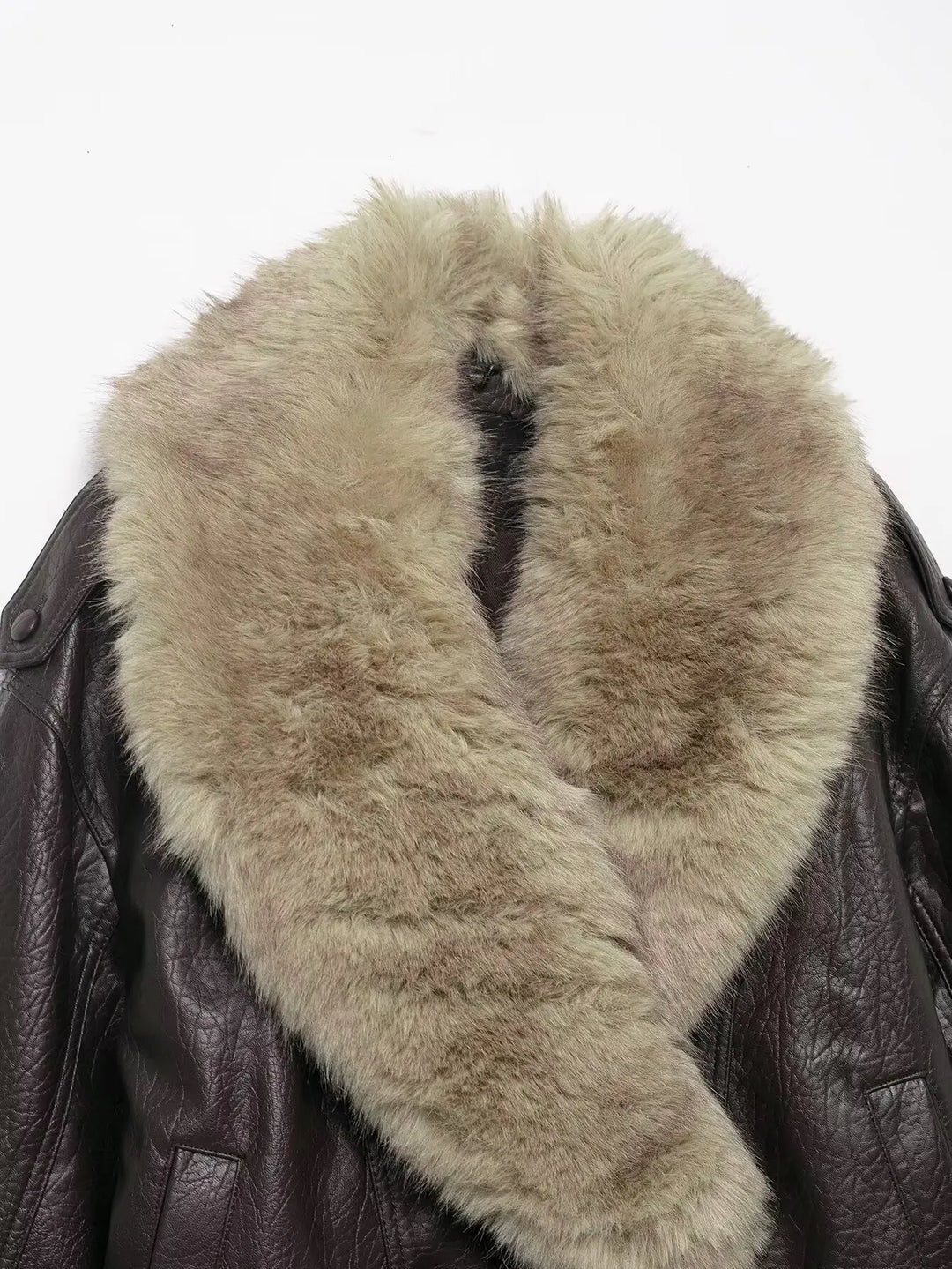 Women's Double-Breasted Faux Leather Jacket