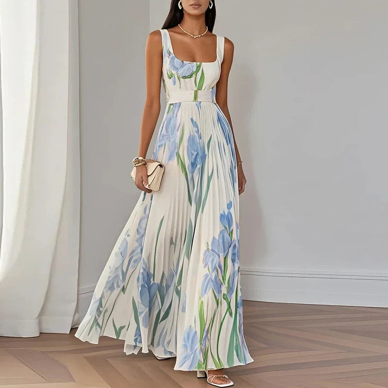 Guylaine | Pleated A-Line Maxi Dress