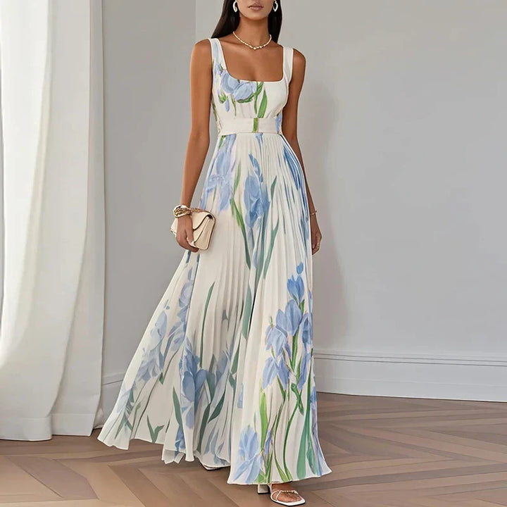 Guylaine | Pleated A-Line Maxi Dress