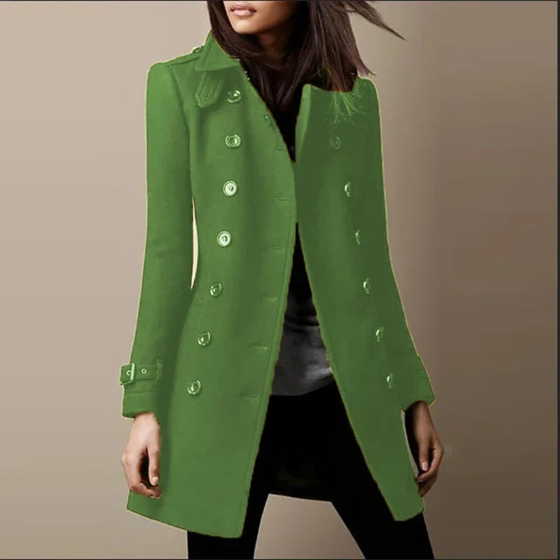 Women's Fitted Double-Breasted Trench Coat