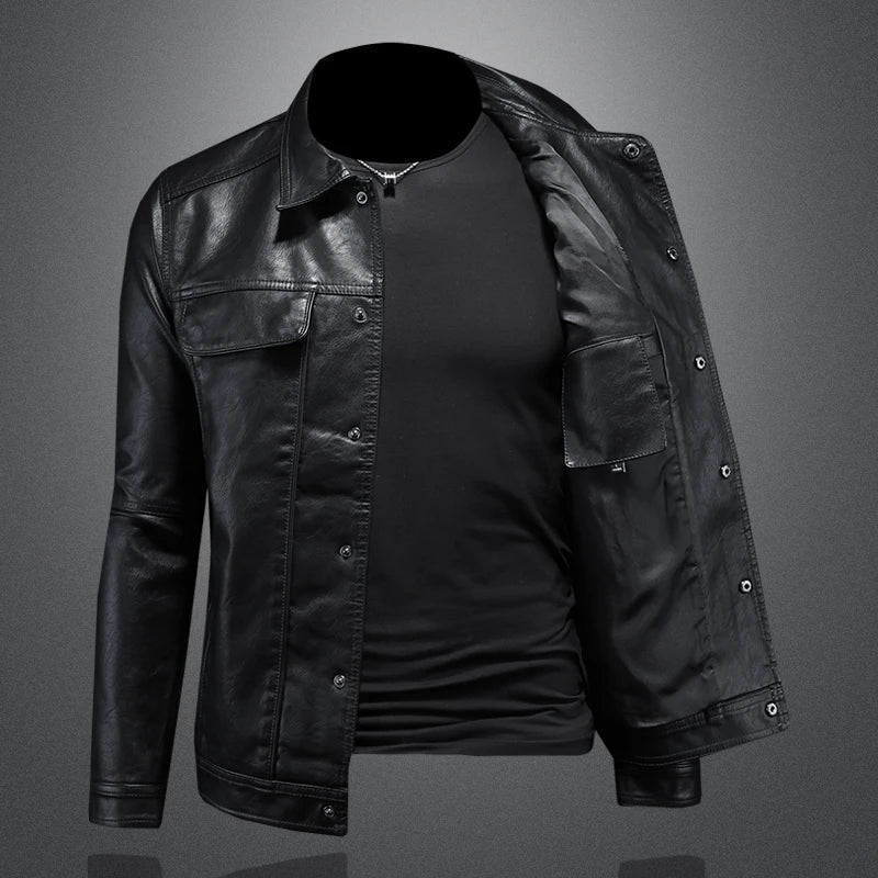 Blake | Classic Leather Trucker Jacket