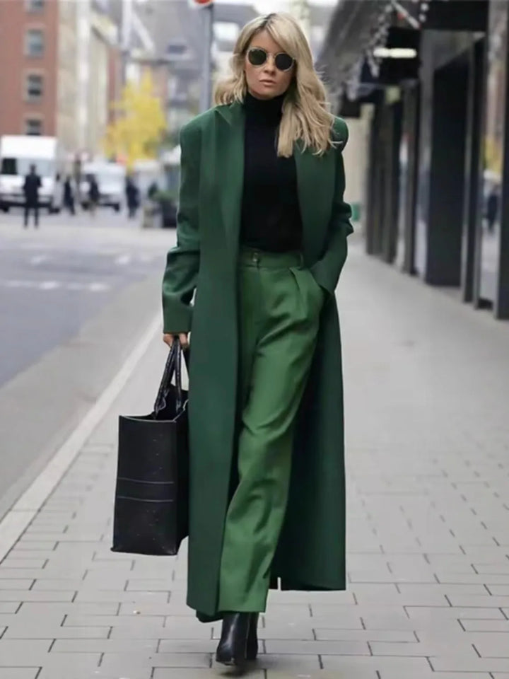 Women's Long Double-Breasted Trench Coat