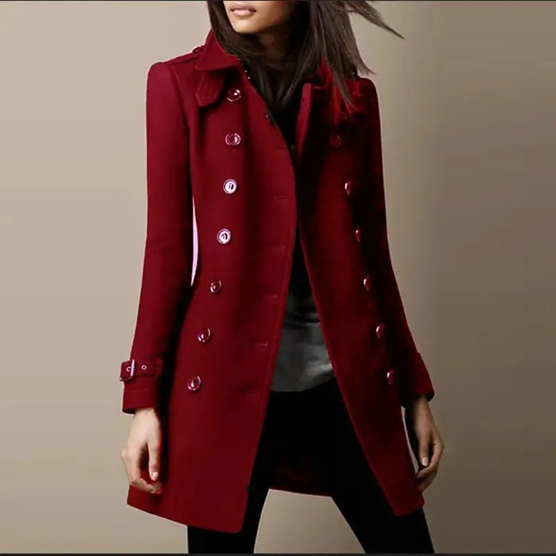Women's Fitted Double-Breasted Trench Coat