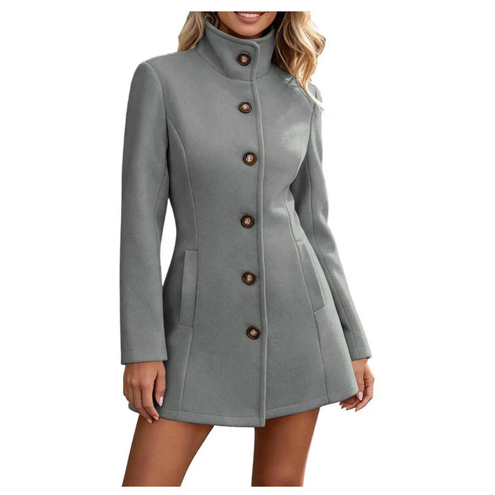 Women's Fitted Stand Collar Pea Coat