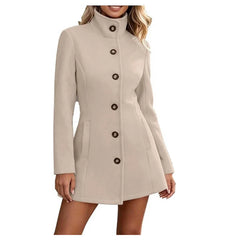 Philomena | Women's Fitted Stand Collar Pea Coat