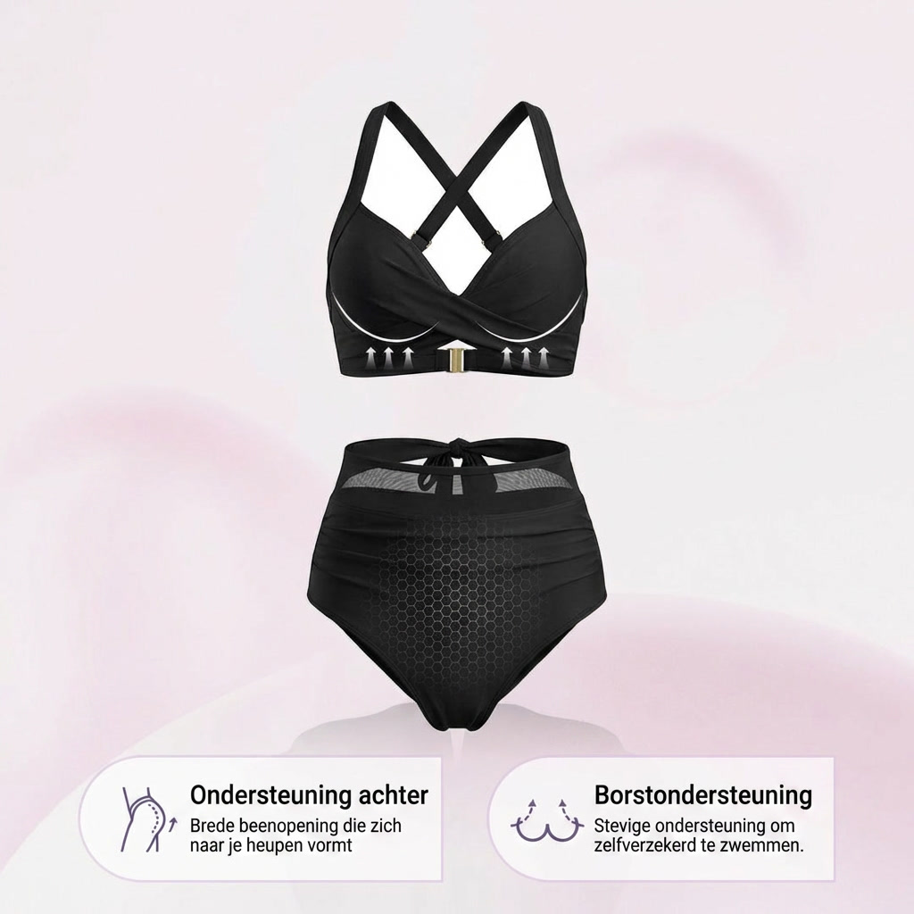 Aline | High-Waist Ruched Tummy-Cover Bikini