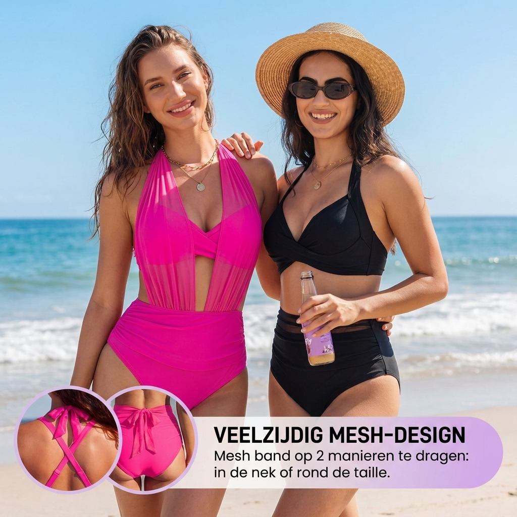 Aline | High-Waist Ruched Tummy-Cover Bikini