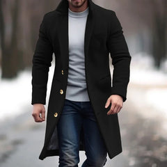 Rupert | Men's Fitted Long Wool Peacoat