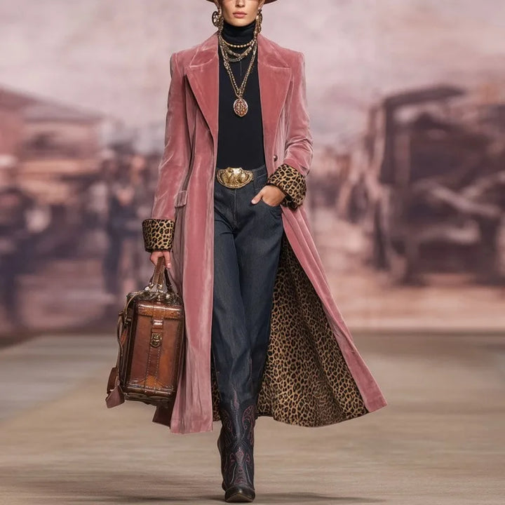Women's Long Velvet Duster Coat
