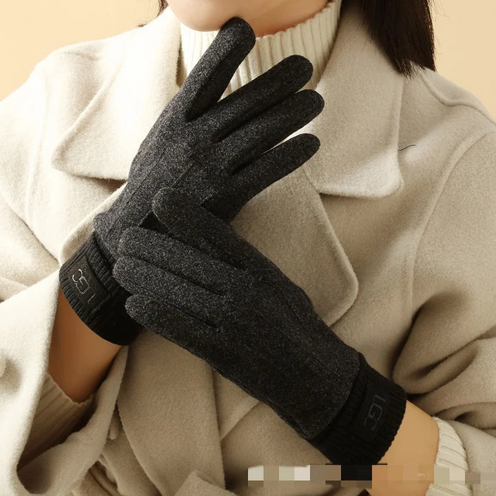 Women's Chic Warm Winter Cashmere Gloves - Dark Grey / Unique