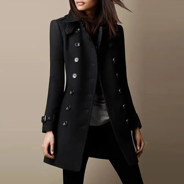 Women's Fitted Double-Breasted Trench Coat