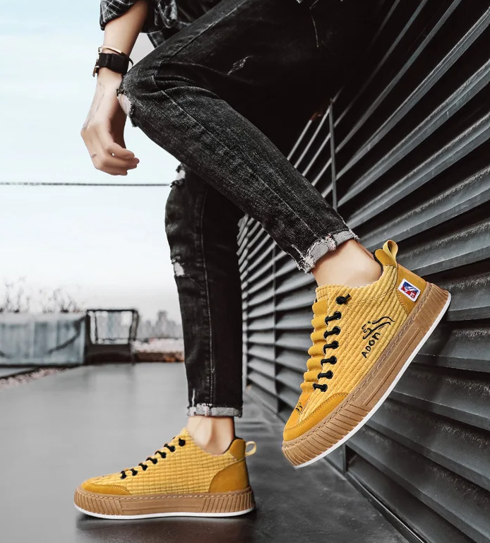 Men's Corduroy Lace-Up Orthopedic Shoes