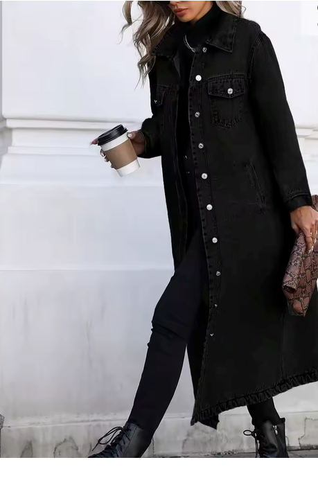 Women's Long Denim Duster Coat