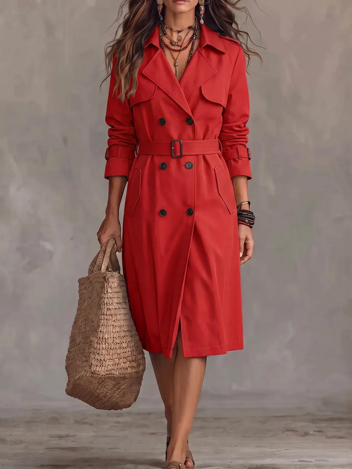 Women's Belted Double-Breasted Trench Coat