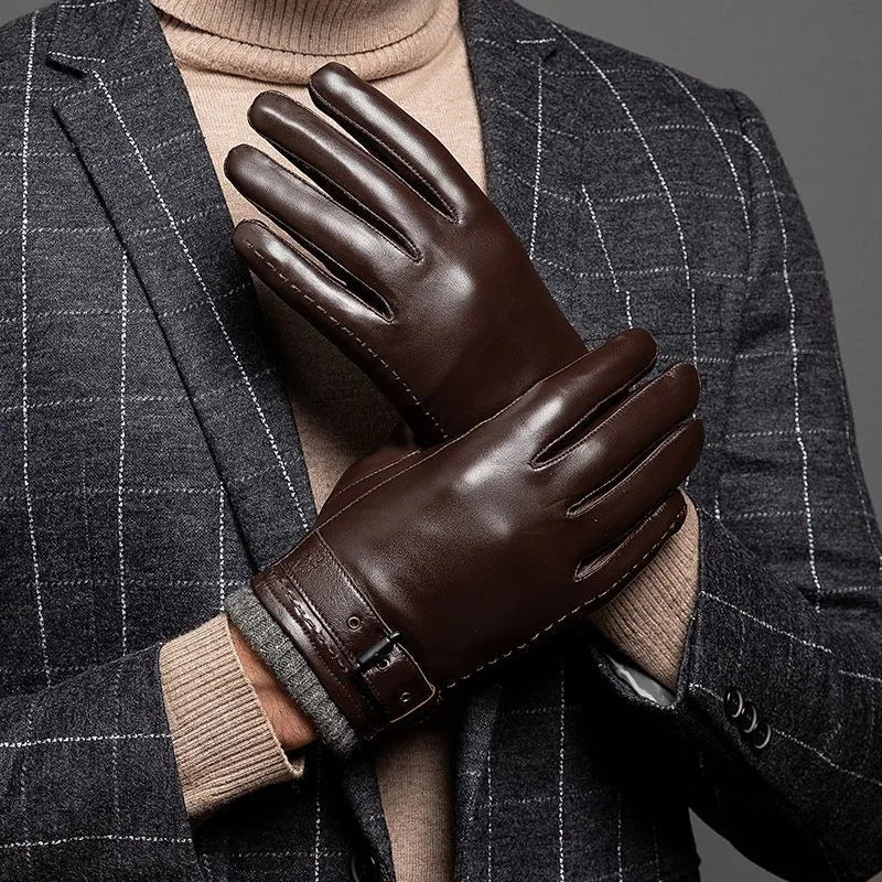 Men's Chic Warm Winter Leather Gloves