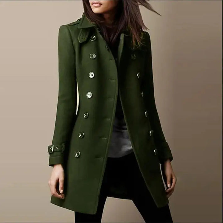 Women's Fitted Double-Breasted Trench Coat